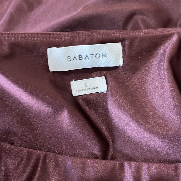 Babaton Satinette Squareneck Mini Tank Dress Rich Maroon Size Large - Picture 7 of 10